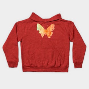 Orange butterfly art Kids Hoodie